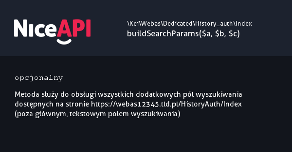 Index → buildSearchParams · NiceAPI dla PHP 5.6