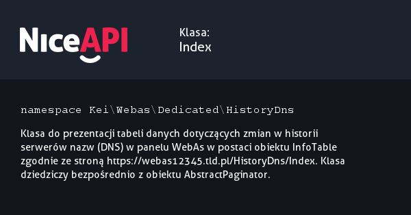 Klasa Index · NiceAPI dla PHP 5.6