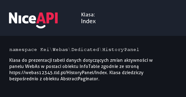 Klasa Index · NiceAPI dla PHP 5.6