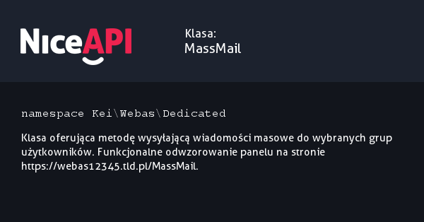 Klasa MassMail · NiceAPI dla PHP 5.6