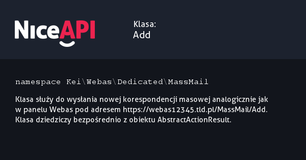 Klasa Add · NiceAPI dla PHP 5.6