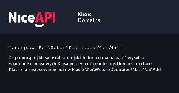 Klasa Domains · NiceAPI dla PHP 5.6