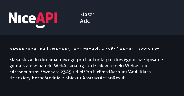 Klasa Add · NiceAPI dla PHP 5.6