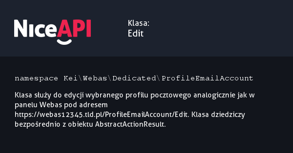 Klasa Edit · NiceAPI dla PHP 5.6