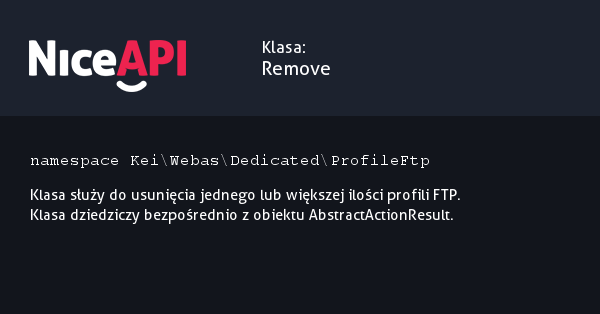 Klasa Remove · NiceAPI dla PHP 5.6