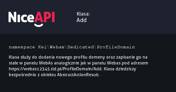 Klasa Add · NiceAPI dla PHP 5.6