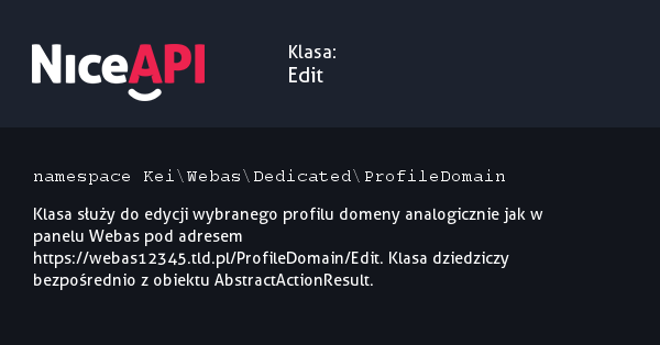 Klasa Edit · NiceAPI dla PHP 5.6