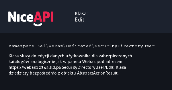 Klasa Edit · NiceAPI dla PHP 5.6