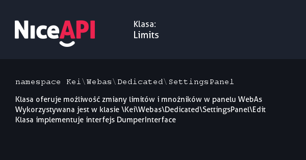 Klasa Limits · NiceAPI dla PHP 5.6