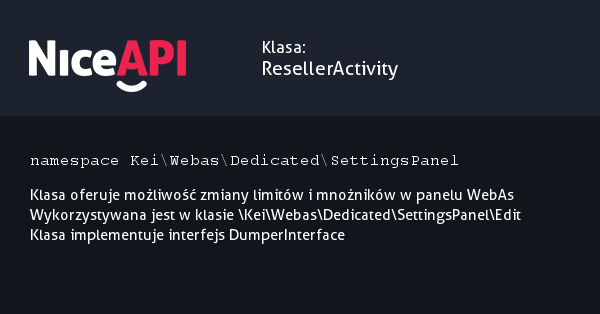 Klasa ResellerActivity · NiceAPI dla PHP 5.6