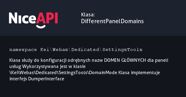 Klasa DifferentPanelDomains · NiceAPI dla PHP 5.6