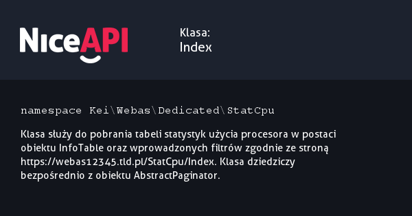 Klasa Index · NiceAPI dla PHP 5.6