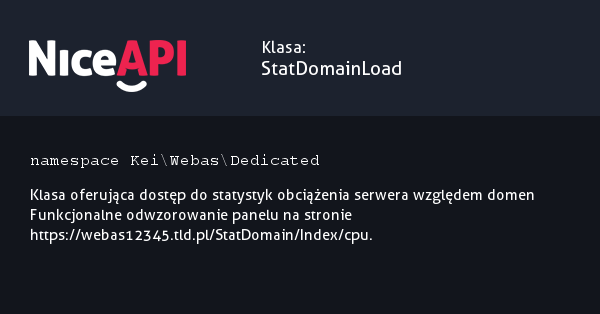 Klasa StatDomainLoad · NiceAPI dla PHP 5.6