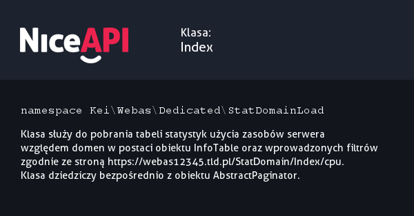 Klasa Index · NiceAPI dla PHP 5.6