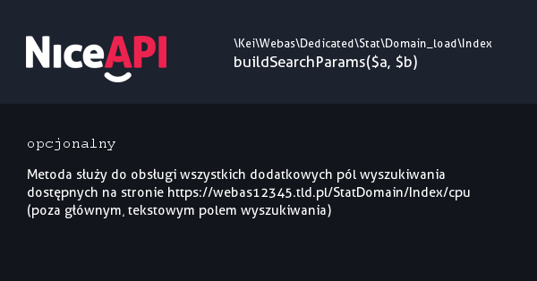 Index → buildSearchParams · NiceAPI dla PHP 5.6