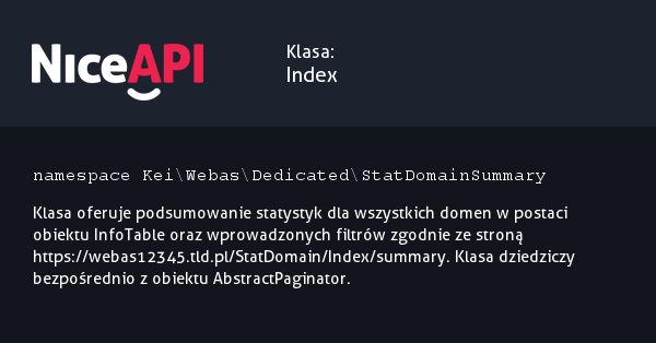 Klasa Index · NiceAPI dla PHP 5.6