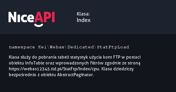 Klasa Index · NiceAPI dla PHP 5.6