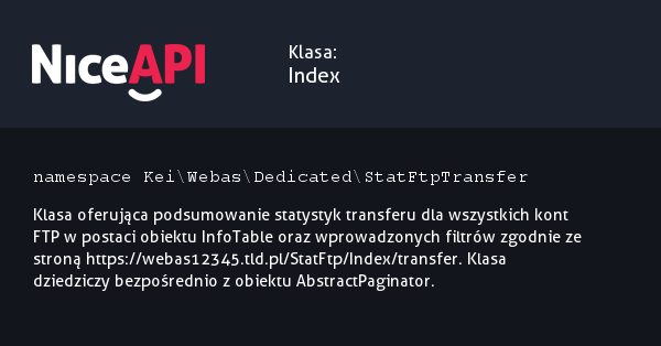 Klasa Index · NiceAPI dla PHP 5.6