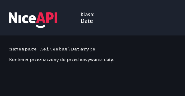 Klasa Date · NiceAPI dla PHP 5.6
