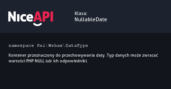 Klasa NullableDate · NiceAPI dla PHP 5.6