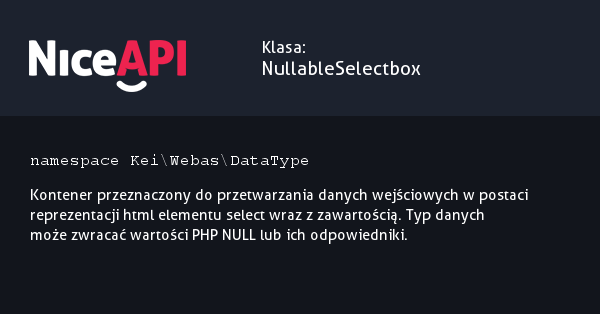 Klasa NullableSelectbox · NiceAPI dla PHP 5.6