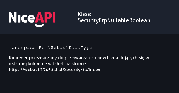 Klasa SecurityFtpNullableBoolean · NiceAPI dla PHP 5.6