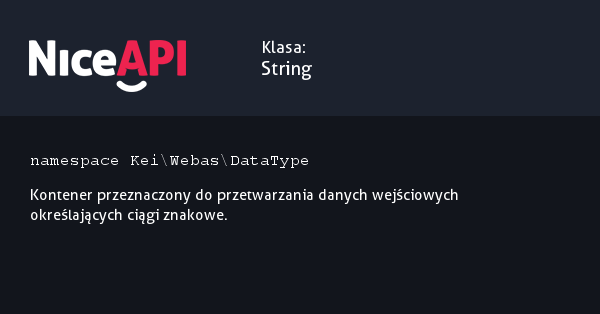 Klasa String · NiceAPI dla PHP 5.6