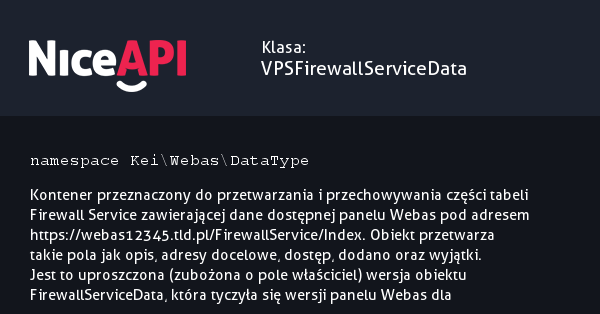 Klasa VPSFirewallServiceData · NiceAPI dla PHP 5.6