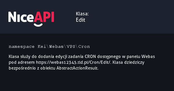 Klasa Edit · NiceAPI dla PHP 5.6