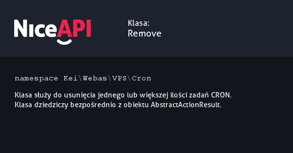 Klasa Remove · NiceAPI dla PHP 5.6