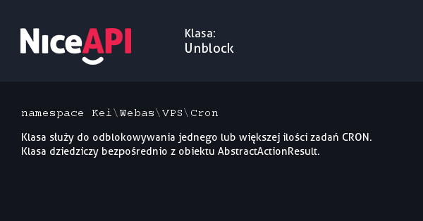 Klasa Unblock · NiceAPI dla PHP 5.6