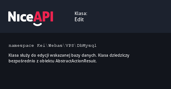 Klasa Edit · NiceAPI dla PHP 5.6