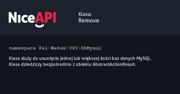 Klasa Remove · NiceAPI dla PHP 5.6