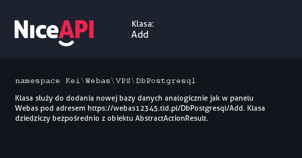 Klasa Add · NiceAPI dla PHP 5.6