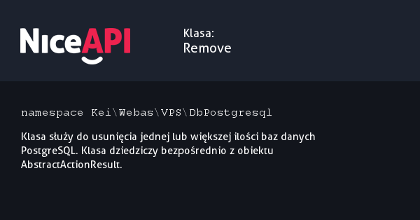 Klasa Remove · NiceAPI dla PHP 5.6