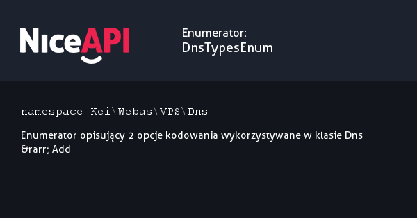 Enumerator DnsTypesEnum · NiceAPI dla PHP 5.6