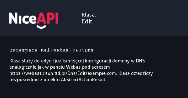 Klasa Edit · NiceAPI dla PHP 5.6