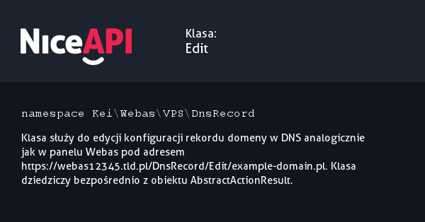 Klasa Edit · NiceAPI dla PHP 5.6