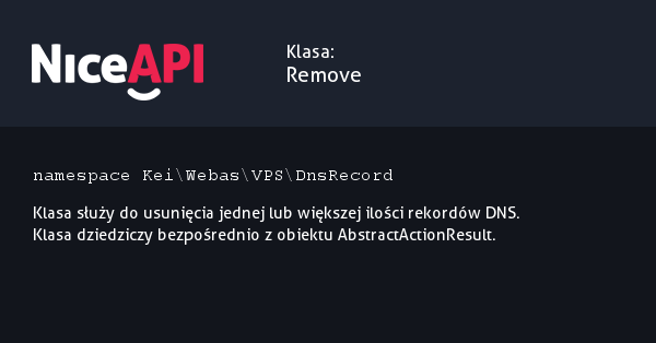 Klasa Remove · NiceAPI dla PHP 5.6