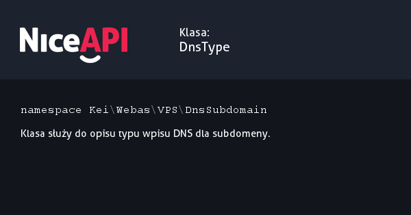 Klasa DnsType · NiceAPI dla PHP 5.6