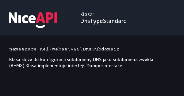 Klasa DnsTypeStandard · NiceAPI dla PHP 5.6