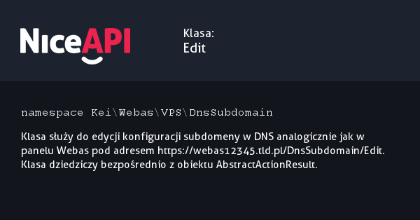 Klasa Edit · NiceAPI dla PHP 5.6