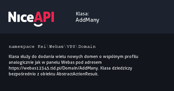 Klasa AddMany · NiceAPI dla PHP 5.6