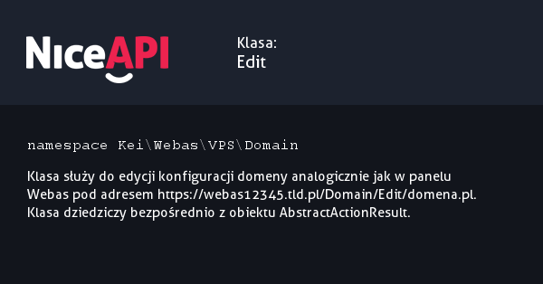 Klasa Edit · NiceAPI dla PHP 5.6