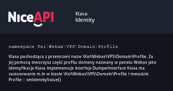 Klasa Identity · NiceAPI dla PHP 5.6