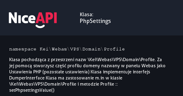 Klasa PhpSettings · NiceAPI dla PHP 5.6