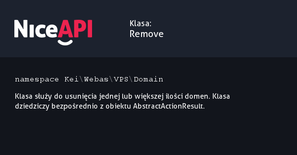 Klasa Remove · NiceAPI dla PHP 5.6