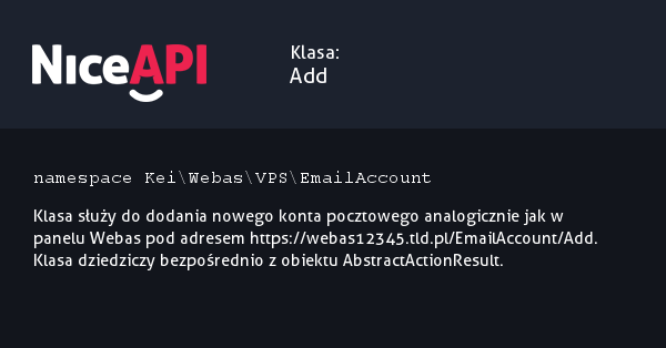 Klasa Add · NiceAPI dla PHP 5.6