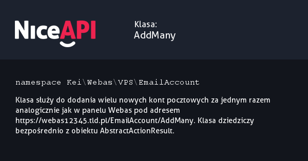 Klasa AddMany · NiceAPI dla PHP 5.6