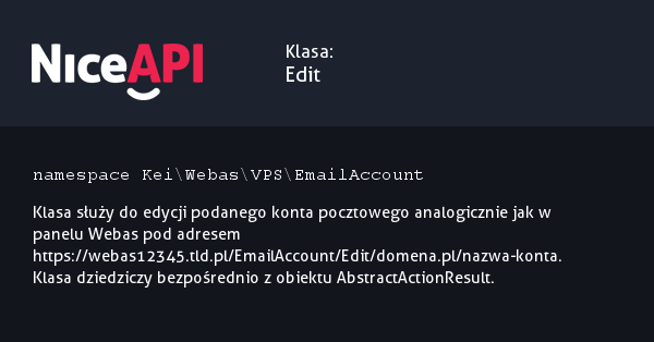 Klasa Edit · NiceAPI dla PHP 5.6